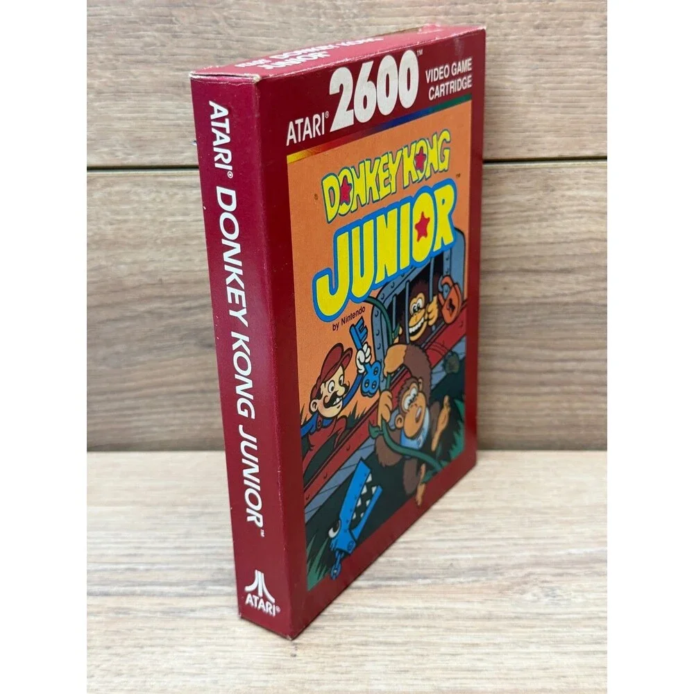 Donkey Kong Junior (Atari 2600, 1988) Complete CIB w/ Manual Warranty Card & Box